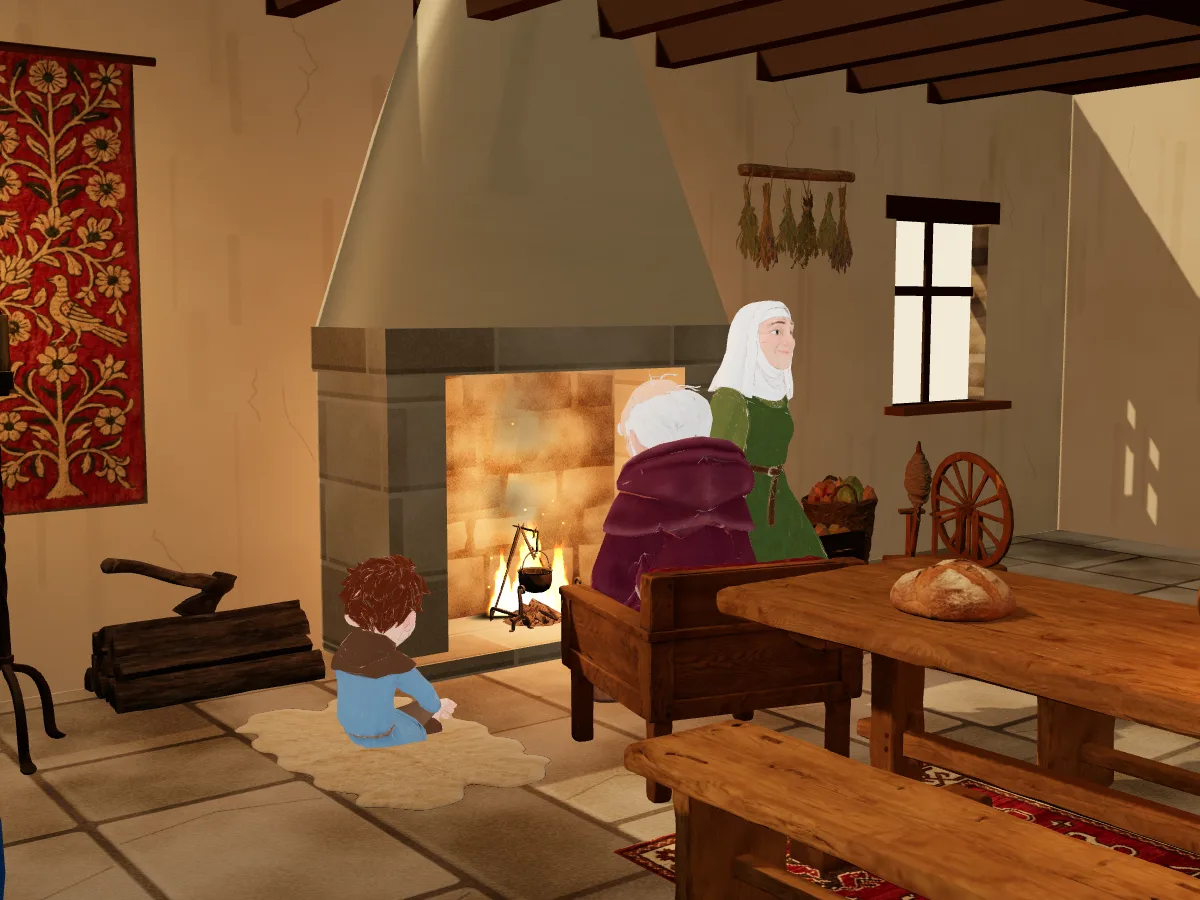 Inside the show house: a family by the fire