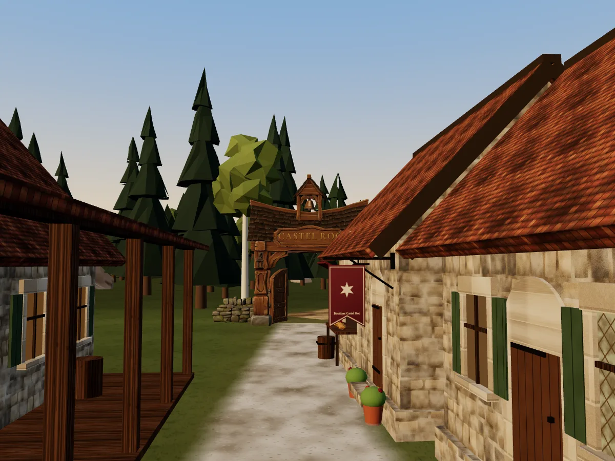 The Threshold House and its timber gateway, beside the parking lot, at the edge of the forest