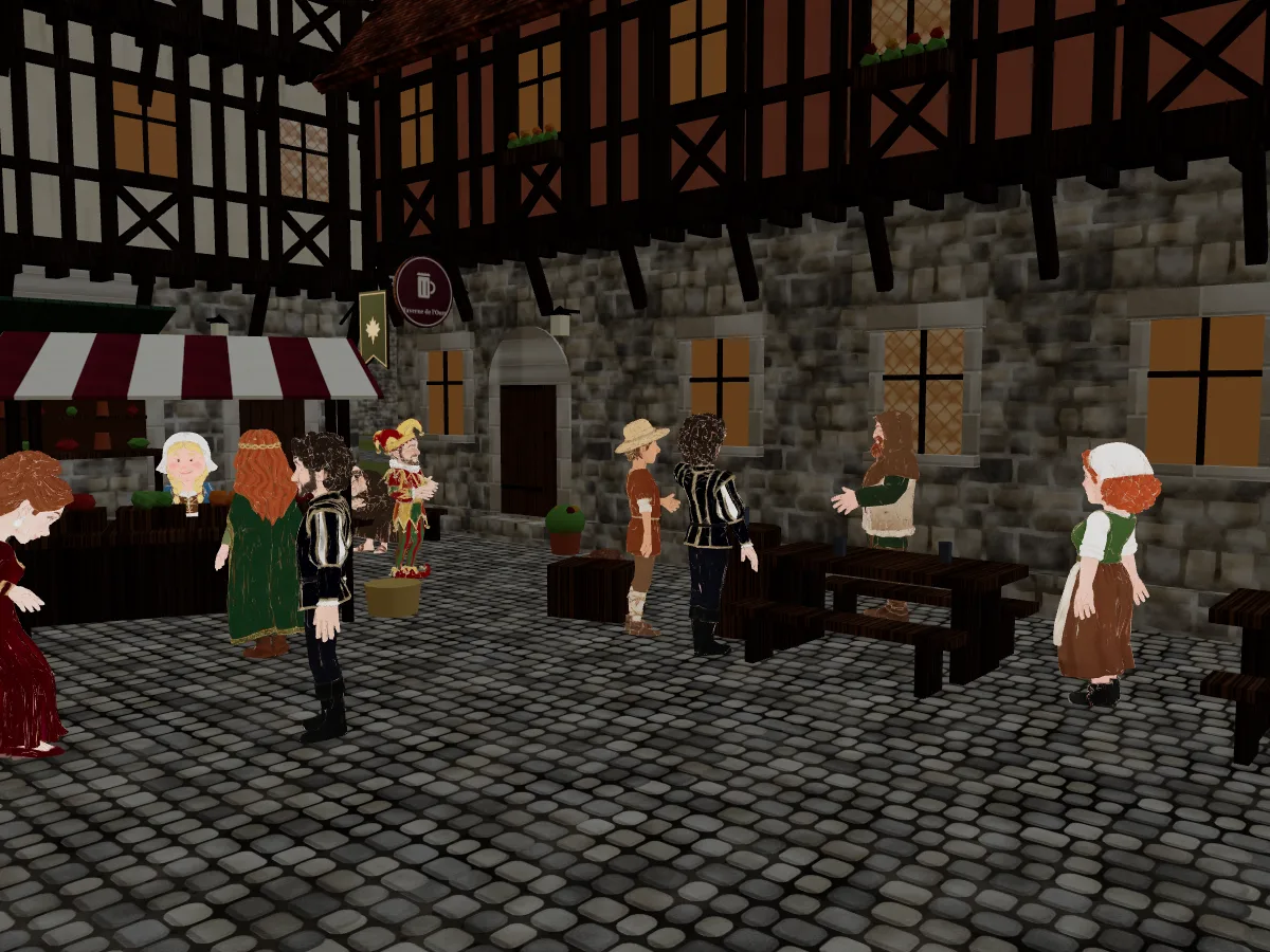 Outside the Bear Tavern on a market day
